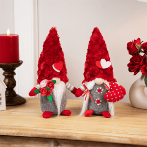 Northlight 11.5in. Fuzzy Hat Valentine's Day Gnomes - Set of 2 alternate view