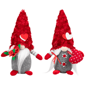Northlight 11.5in. Fuzzy Hat Valentine's Day Gnomes - Set of 2
