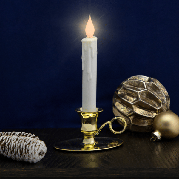 Northlight LED Window Candle with Oval Handle Base - Set of 4