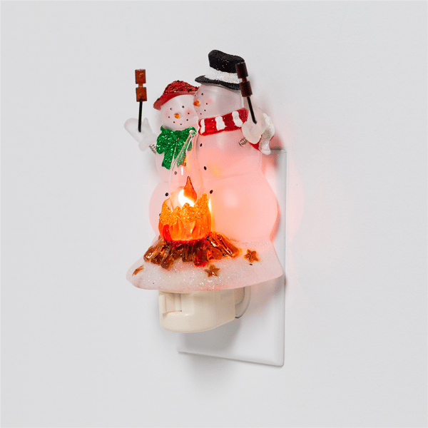 Northlight Snow Couple Roasting Marshmallow Christmas Night Light