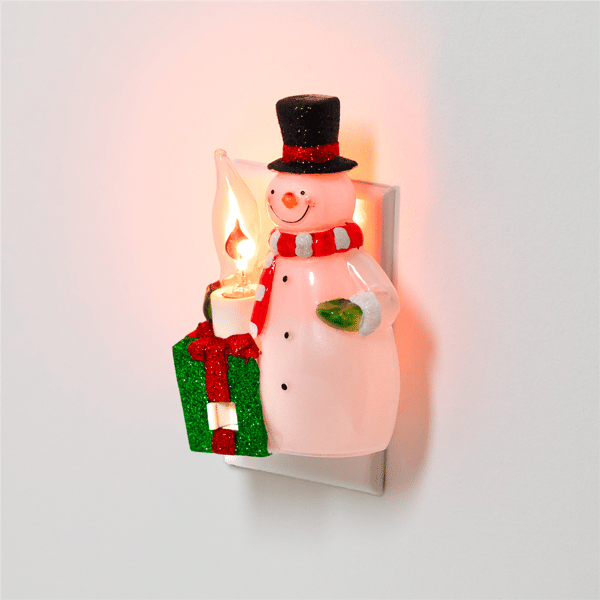 Northlight Snowman with Present Flickering Christmas Night Light