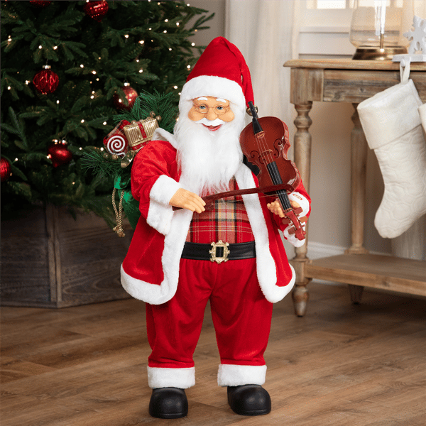 Northlight Animated & Musical Santa w/ Violin Christmas Figurine