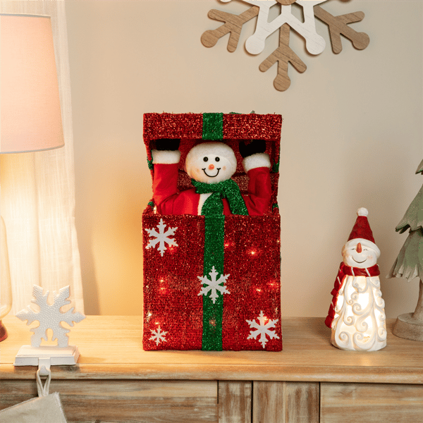 Northlight LED Animated & Musical Snowman Gift Box