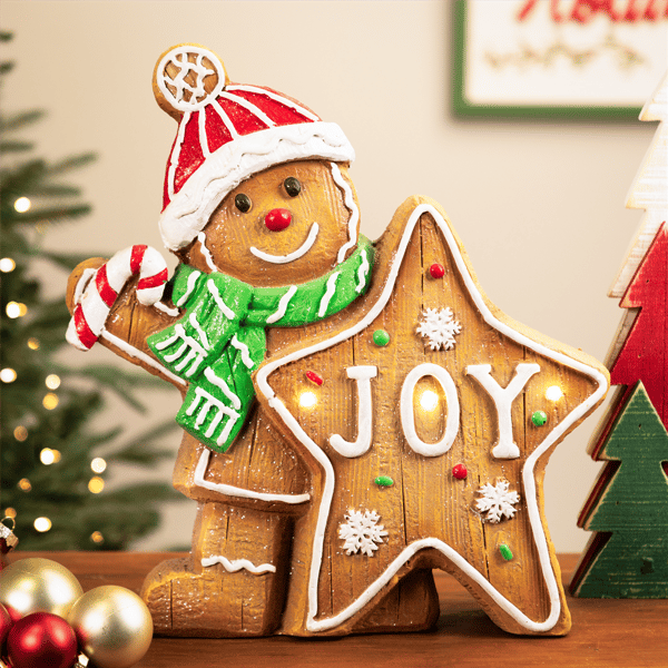 Northlight Gingerbread Cookie Boy with Lighted Joy Star Decor
