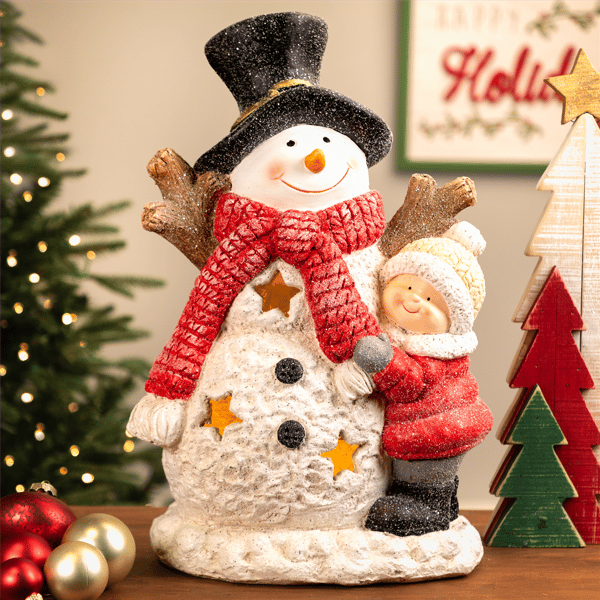 Northlight Lighted Snowman & Boy Christmas Decoration