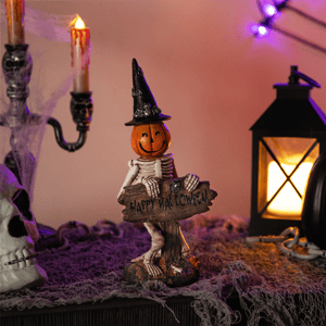 Northlight Jack-O'-Lantern Skeleton with Happy Halloween Sign alternate view