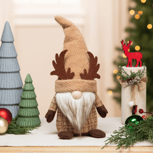 Northlight Plush Gnome with Moose Hat Fall Harvest Decoration alternate view