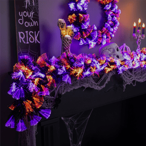 Northlight 6ft. Black Fiber Optic LED Halloween Garland alternate view