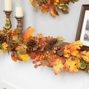 Northlight 5ft. Autumn Leaves & Pinecone Fall Harvest Garland alternate view