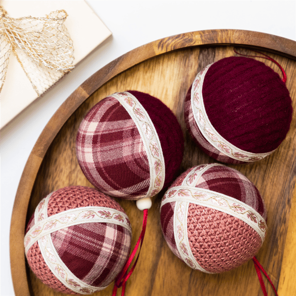 Northlight 4ct. Plaid & Knitted Christmas Ball Ornaments