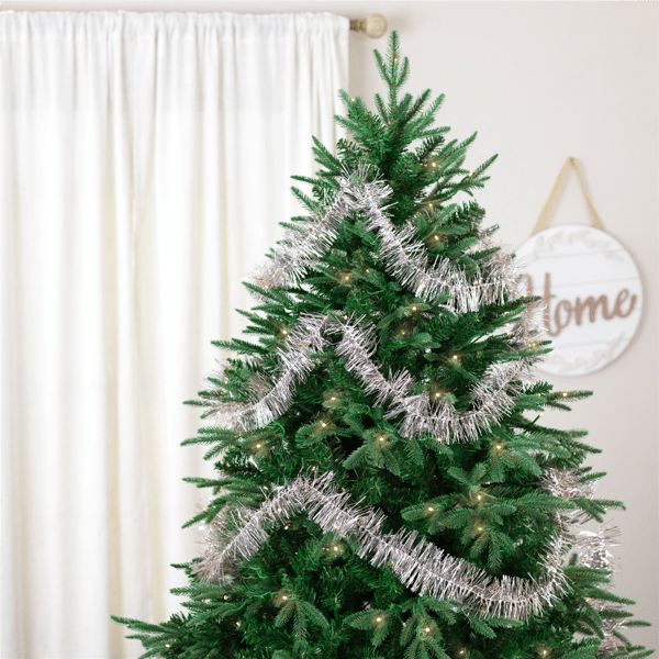 Northlight 18ft. Silver & Pink Shiny Tinsel Christmas Garland