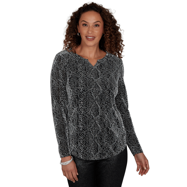 Womens Emaline Lavender Revelry Abstract Textured Knit Sweater