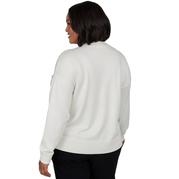 Plus Size Emaline Lavender Revelry Pearl Embellished Sweater alternate view