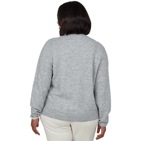Plus Size Emaline Lavender Revelry V-Neck Lace Detail Cardigan alternate view