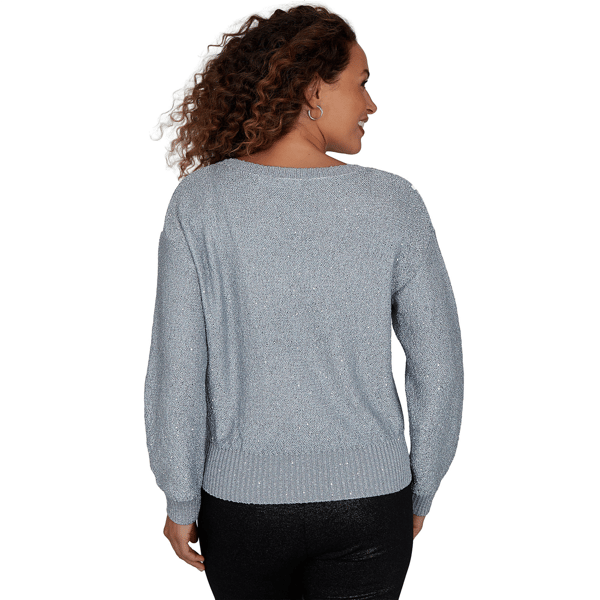 Petite Emaline Lavender Revelry Long Sleeve Sequin Sweater alternate view