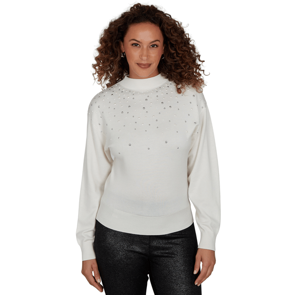 Petite Emaline Lavender Revelry Pearl Embellished Sweater