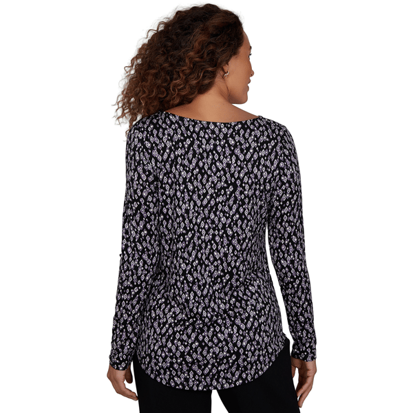 Petite Emaline Lavender Revelry Long Sleeve Diamond Blouse alternate view