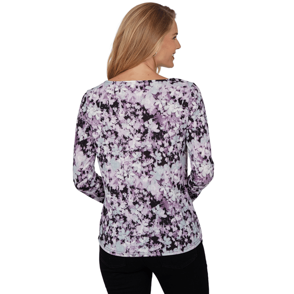 Petite Emaline Lavender Revelry Abstract Floral Blouse alternate view