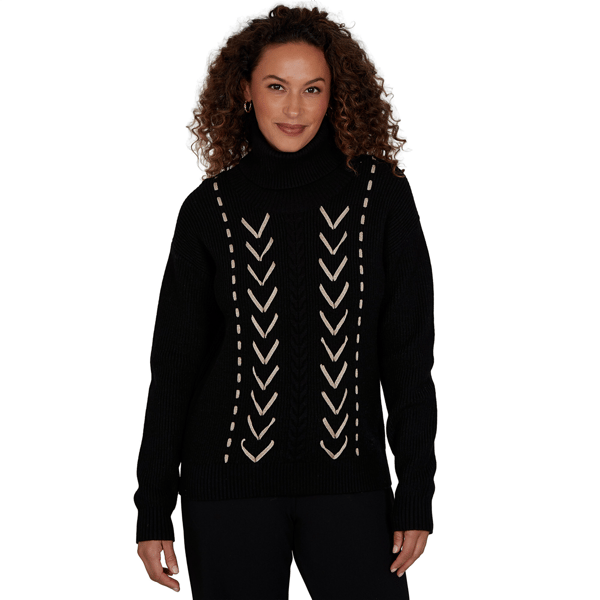 Womens Emaline Soiree Long Sleeve Whipstitch Sweater