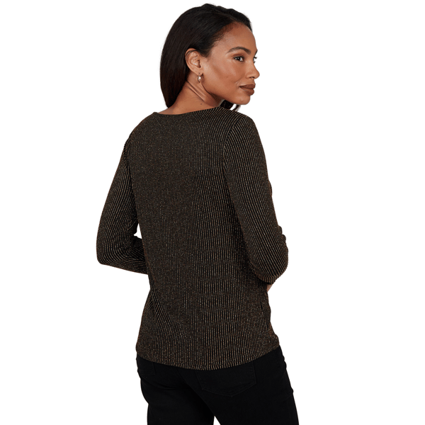 Womens Emaline Soiree Long Sleeve Drape Neck Stripe Blouse alternate view