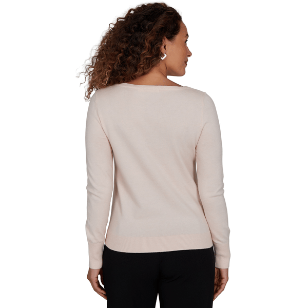 Plus Size Emaline Soiree Long Sleeve V-Neck Embellished Sweater alternate view