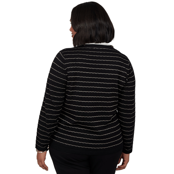 Plus Size Emaline Soiree Long Sleeve Two-in-One Stripe Sweater alternate view