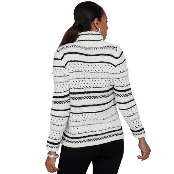 Womens Hearts of Palm Wrapped in Rubies Stripe Sweater alternate view