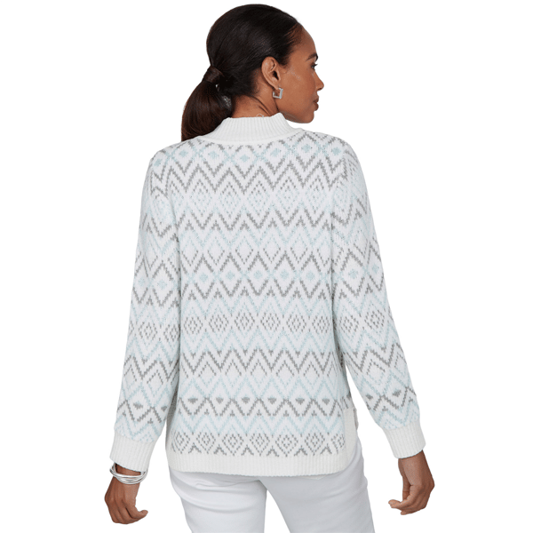 Womens Hearts of Palm Silver Linings Mock Neck Diamond Sweater alternate view