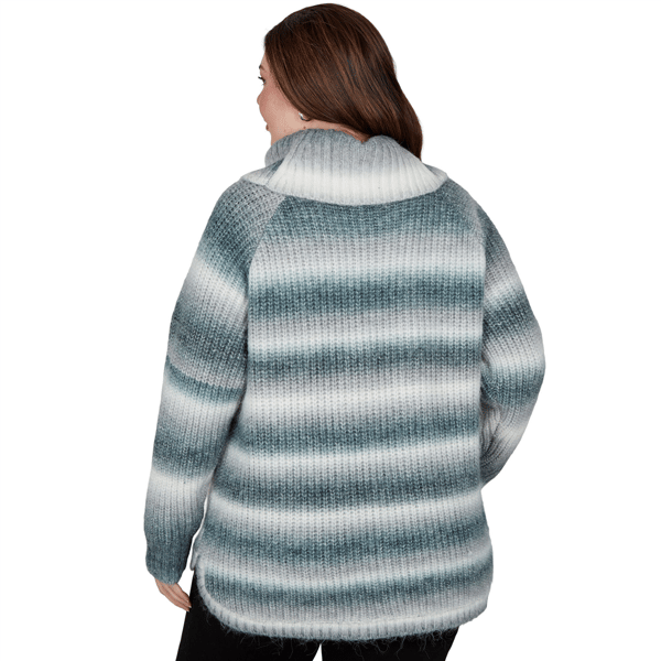 Plus Size Hearts of Palm Silver Linings Ombre Stripe Sweater alternate view