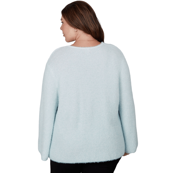 Plus Size Hearts of Palm Silver Linings Solid Eyelash Sweater alternate view