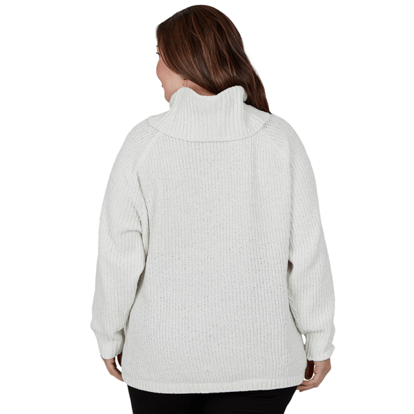 Plus Size Hearts of Palm Silver Linings Turtleneck Sweater alternate view