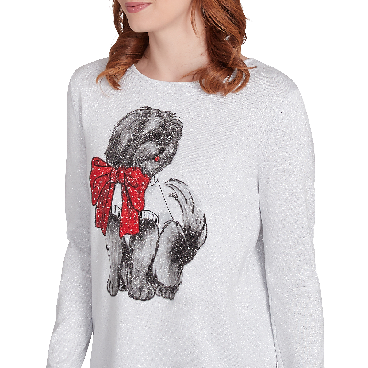 Petite Emaline Sweater Essentials Puppy Graphic Sweater