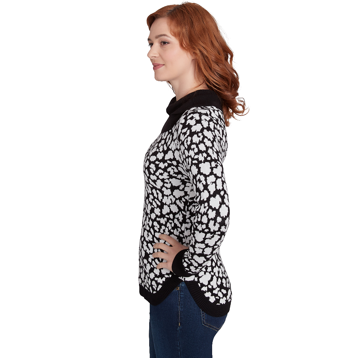 Plus Size Emaline Sweater Essentials Jacquard Animal Sweater