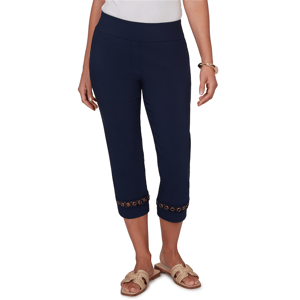 Womens Emaline Summer In The City Pull On Grommet Hem Capris