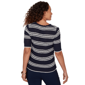 Womens Emaline Summer In The City Stripe Elbow Sleeve Cardigan alternate view