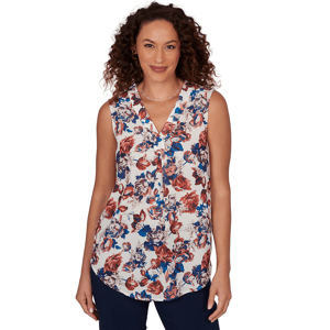 Plus Size Emaline Summer In The City Sleeveless Floral Blouse