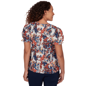 Plus Size Emaline Summer In The City Puff Sleeve Pleated Blouse alternate view