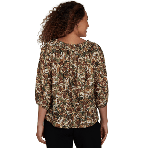 Womens Emaline La Vita Costiera 3/4 Sleeve Abstract Floral Blouse alternate view