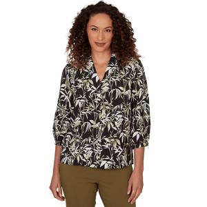 Womens Emaline La Vita Costiera Crushed Faille Leaf Blouse