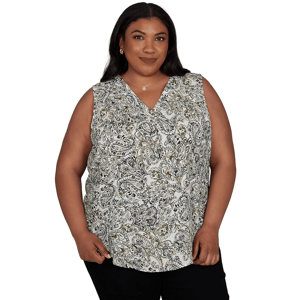 Plus Size Emaline La Vita Costiera Sleeveless Paisley Blouse