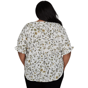 Plus Size Emaline La Vita Costiera Elbow Sleeve Floral Blouse alternate view