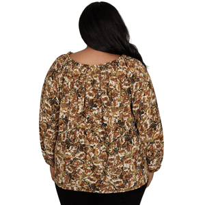 Plus Size Emaline La Vita Costiera 3/4 Sleeve Floral Blouse alternate view