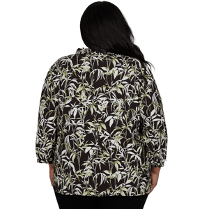 Plus Size Emaline La Vita Costiera Crushed Faille Leaf Blouse alternate view