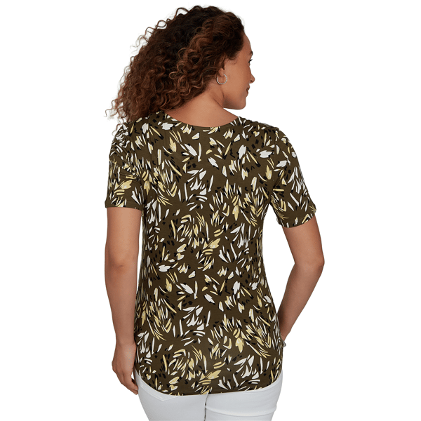 Womens Emaline Key Items Short Sleeve Round Neck Abstract Tee alternate view