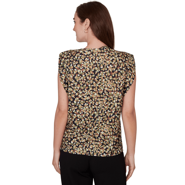 Womens Emaline Key Items Cap Sleeve Abstract Dot Blouse alternate view