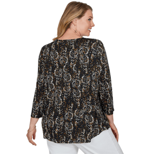 Plus Size Emaline Key Items 3/4 Sleeve Abstract Dot Tee alternate view