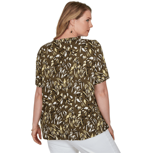 Plus Size Emaline Key Items Short Sleeve Round Neck Abstract Tee alternate view