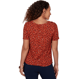 Petite Emaline Key Items Short Sleeve Abstract Tie Hem Blouse alternate view