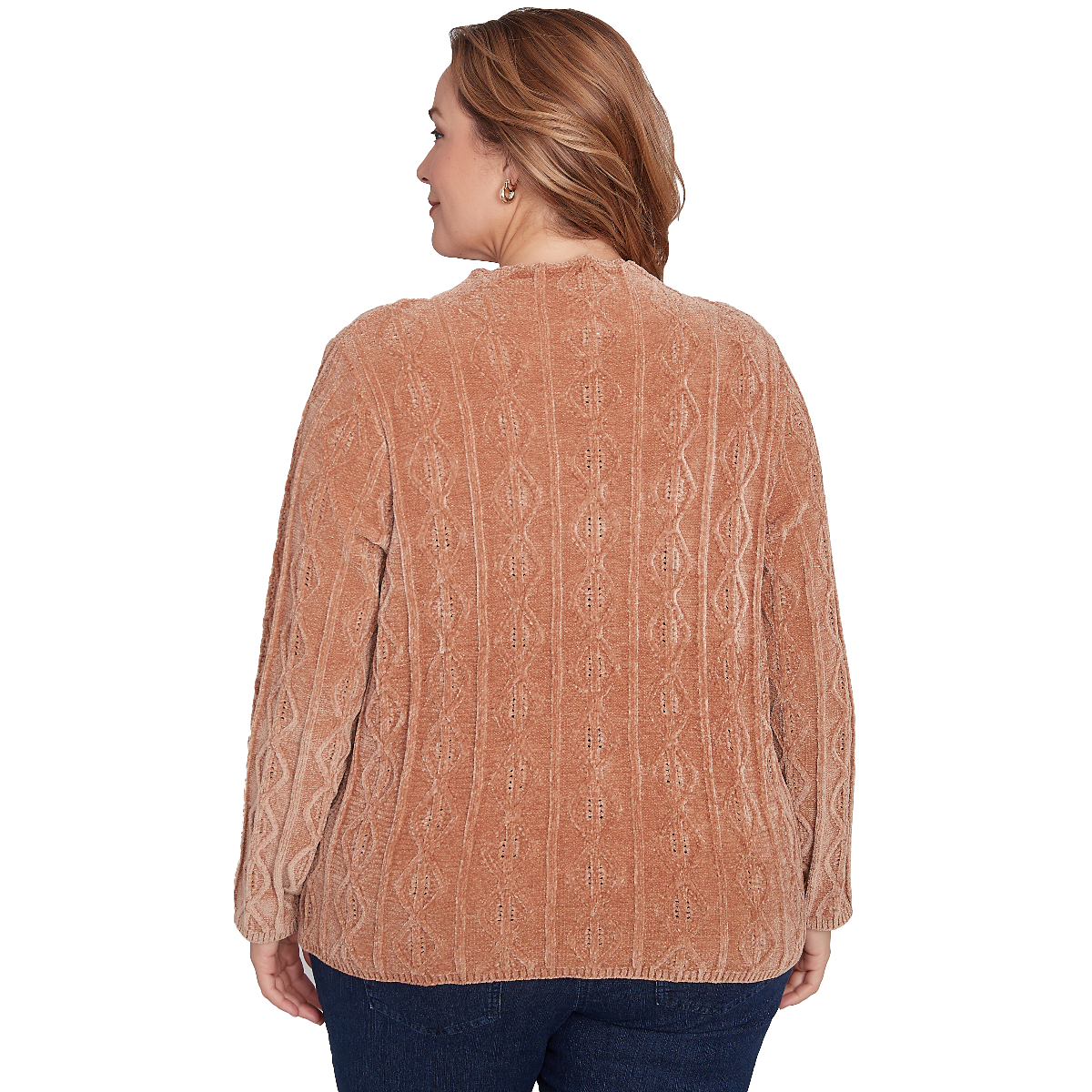 Plus Size Hearts Of Palm Red-y To Shine Diamond Chenille Sweater