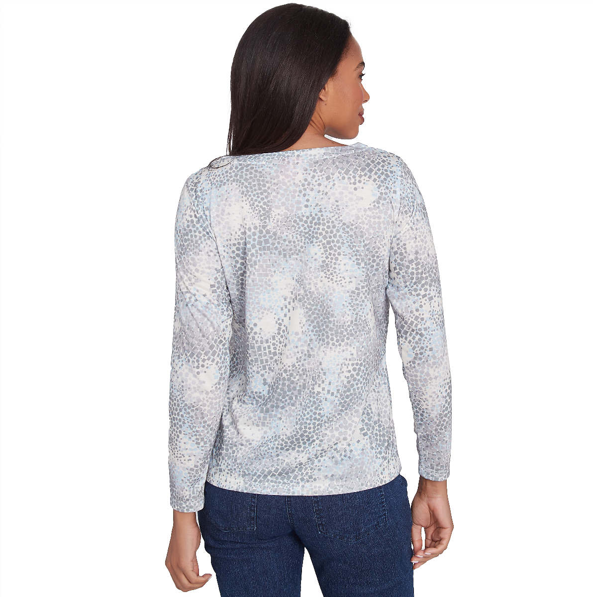 Plus Size Hearts Of Palm Blue My Mind Long Sleeve Ring Neck Tee